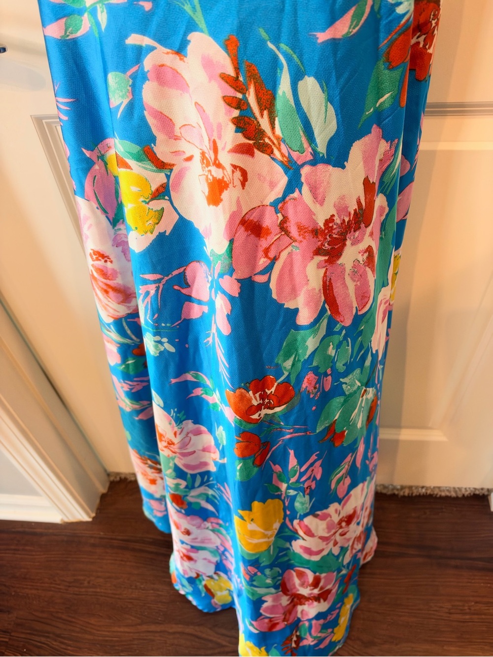 Fashion Nova Blue Tropical Floral Cowl Neck Maxi Dress - Picture 5 of 16